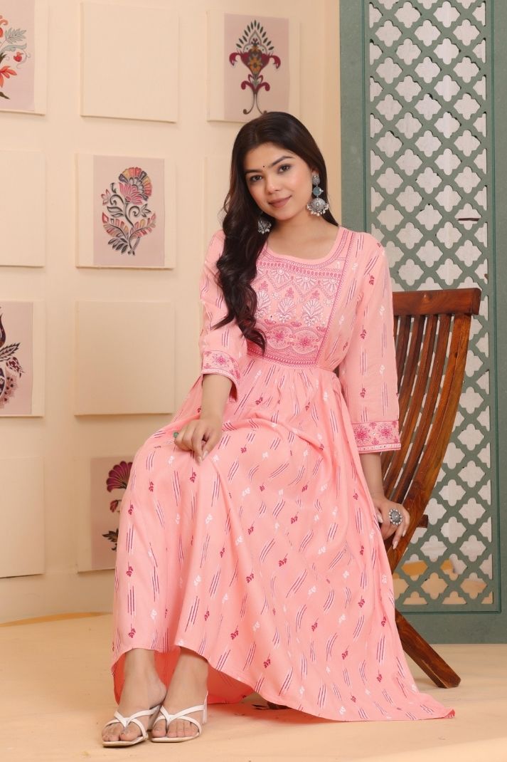 Cotton Printed Gown For Women's And Girls