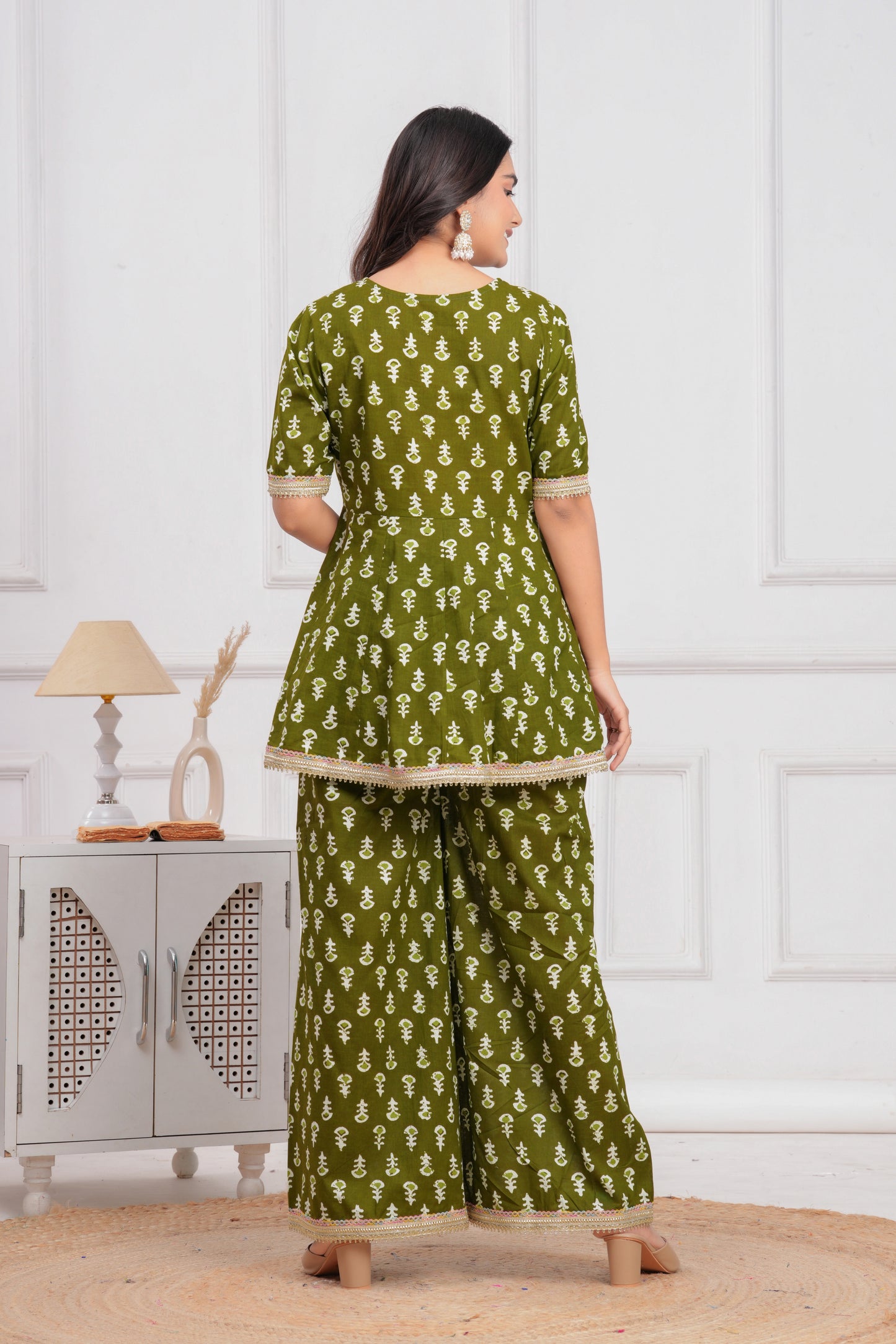 Cotton Printed Short Kurti With Palazzo