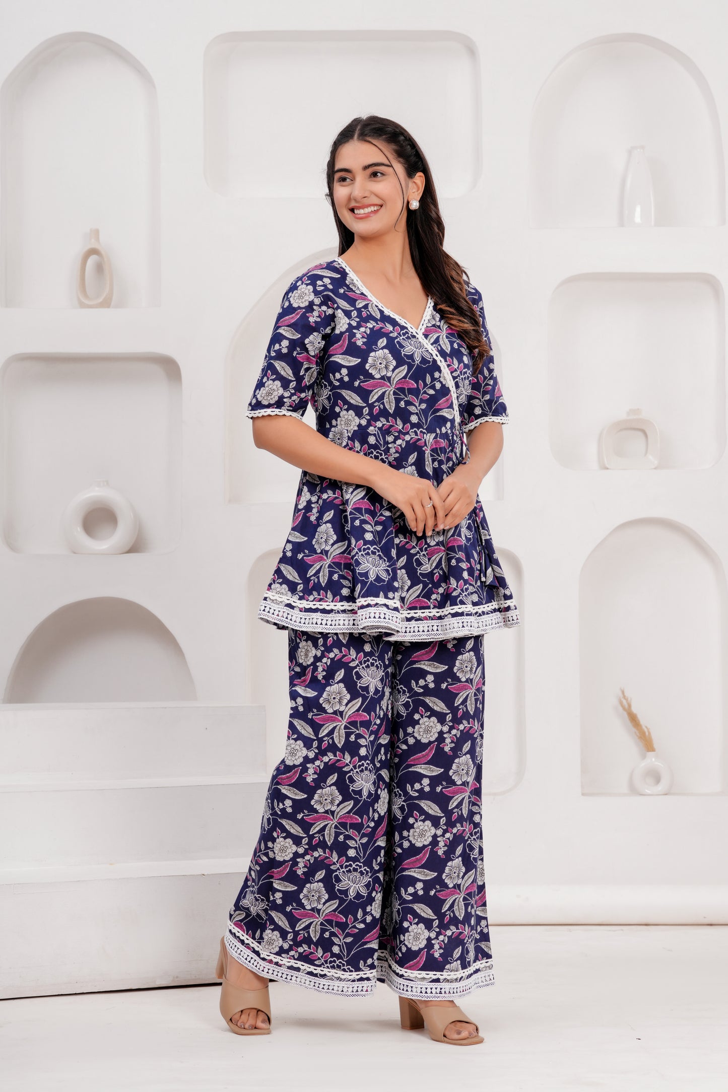 Cotton Printed Short Kurta With Palazzo