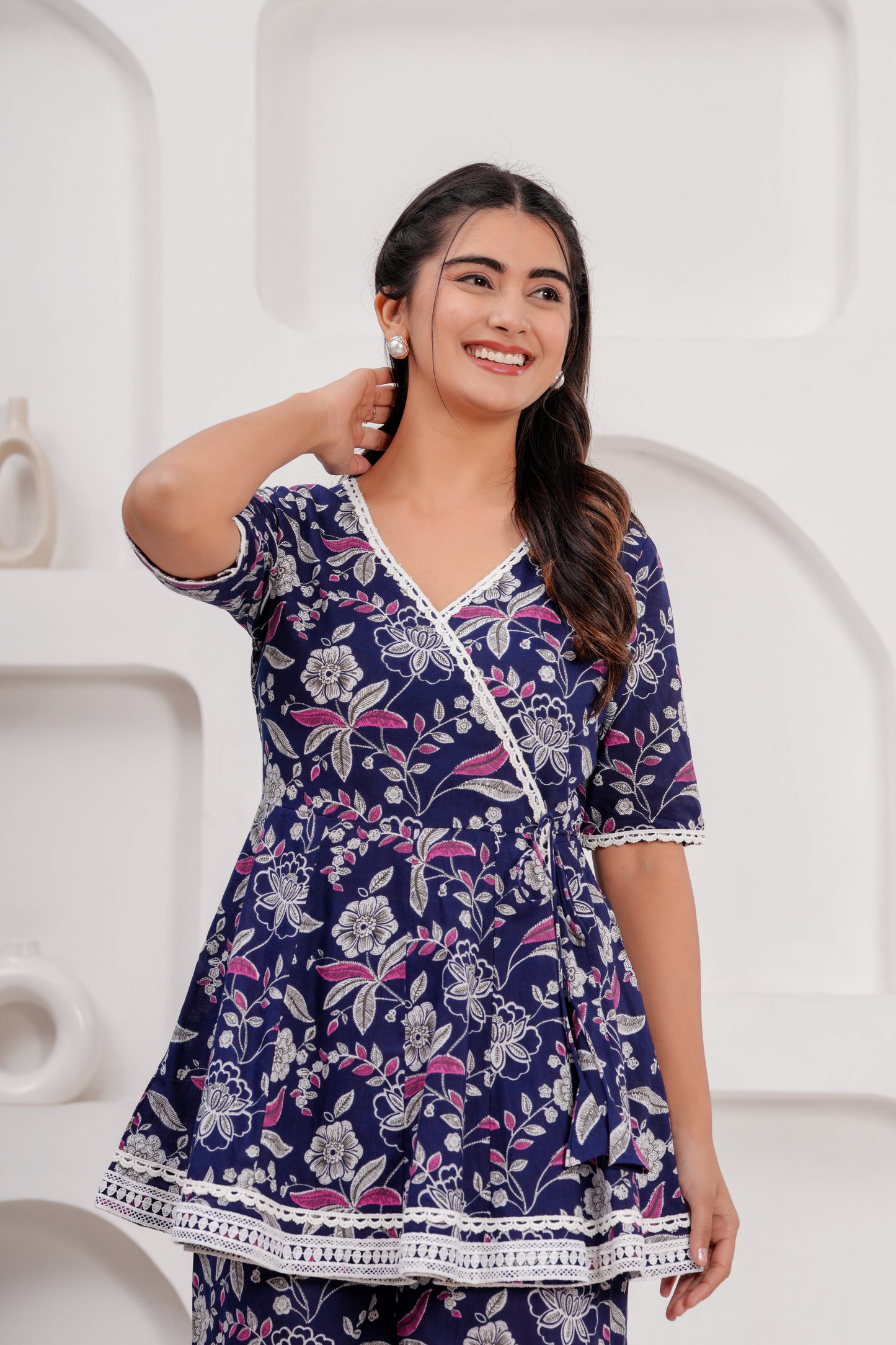 Cotton Printed Short Kurta With Palazzo